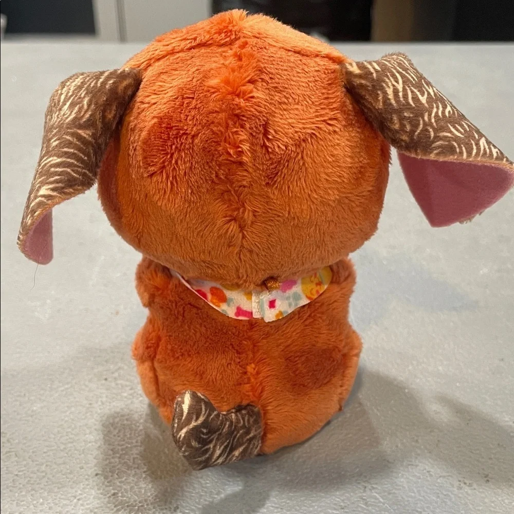 Cuddly Orange Plush Dog Toy with Big Eyes